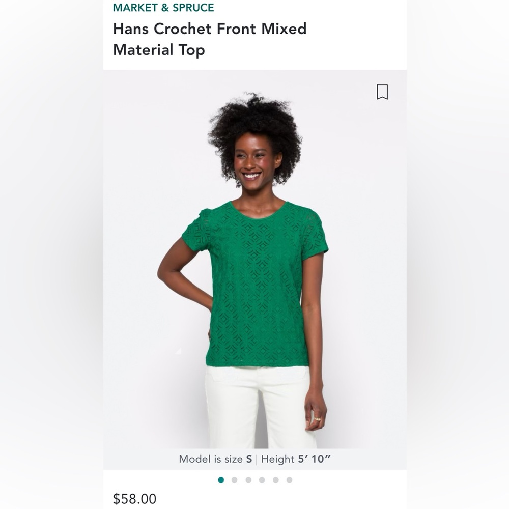 NWT stitch fix market & Spruce green crochet top XL